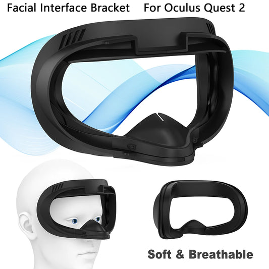 Facial Interface & Face Cover Pad for Oculus Quest 2, Sweat-Proof PU Foam Cushion - VR Accessories