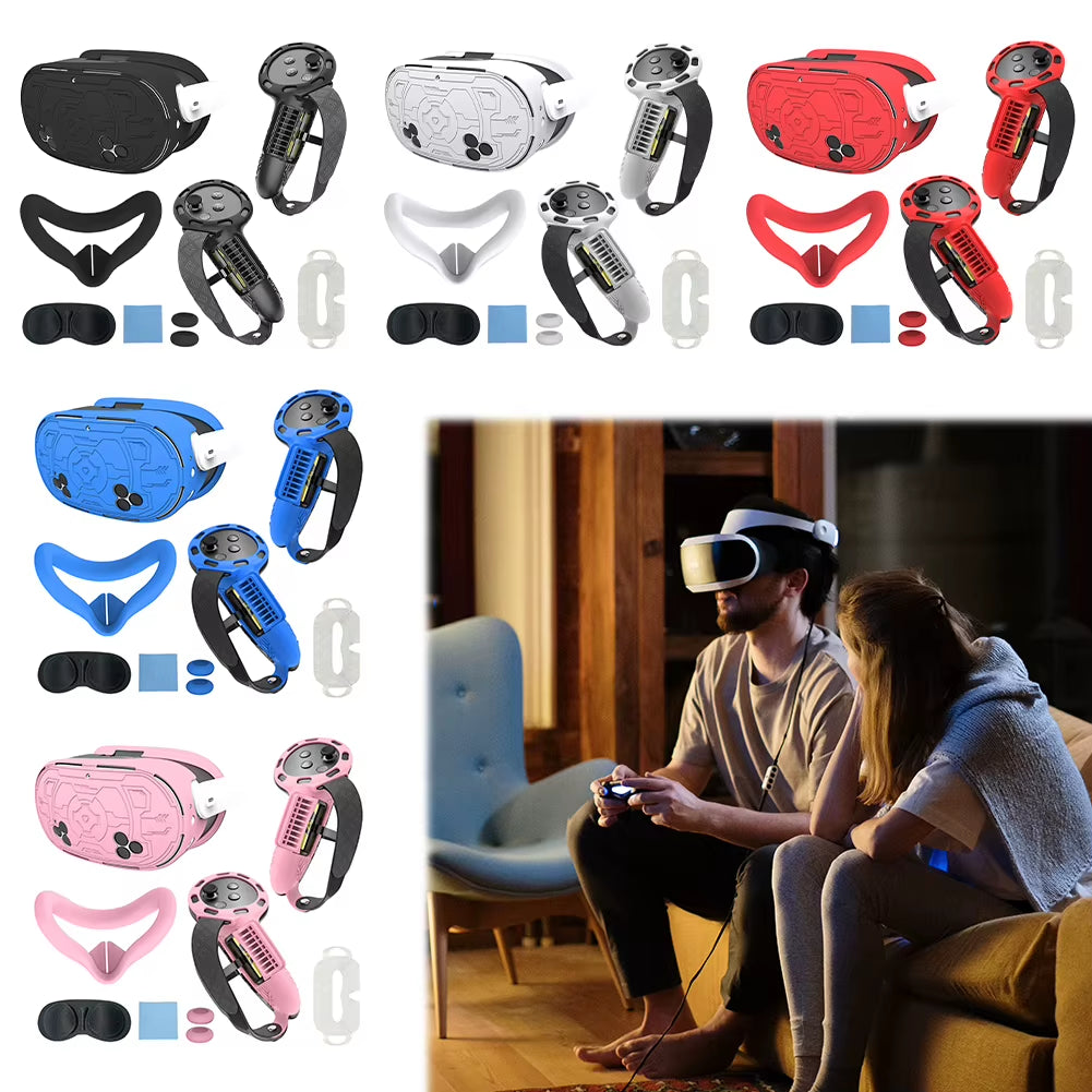 7Pcs VR Accessories Anti-Fall  VR Protective Accessories Set VR Face Cover Controller Grips Cover Joystick Caps