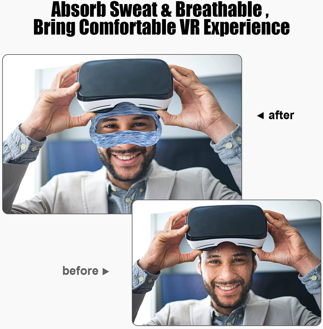 For Meta Oculus Quest 2 Accessories VR Eye Mask Cover Breathable Sweat Band Virtual Reality Headset for Quest 2 Pico 4 PSVR2 HTC
