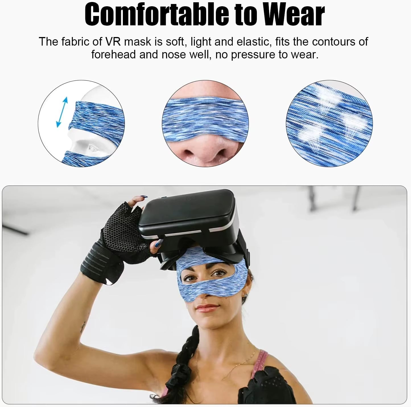For Meta Oculus Quest 2 Accessories VR Eye Mask Cover Breathable Sweat Band Virtual Reality Headset for Quest 2 Pico 4 PSVR2 HTC