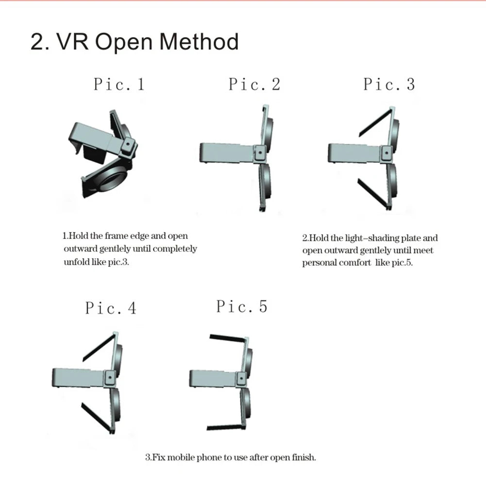 Plastic Virtual Reality VR Glasses Movies Games Nearsighted VR Glasses Mini Foldable Virtual Reality VR Glasses for Mobile Phone